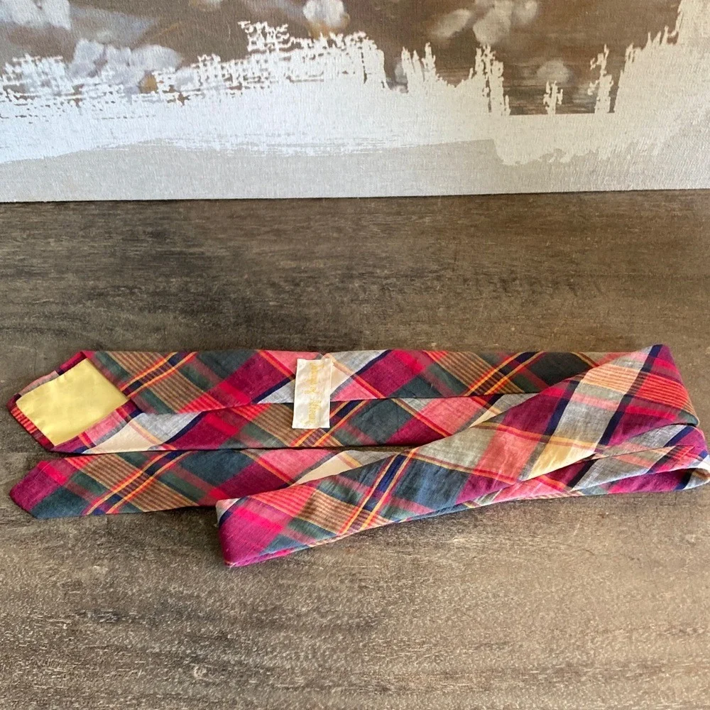 Jarvey's of Alloway Madras Plaid‎ Multicolor Men's Tie Slim Preppy